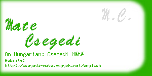 mate csegedi business card